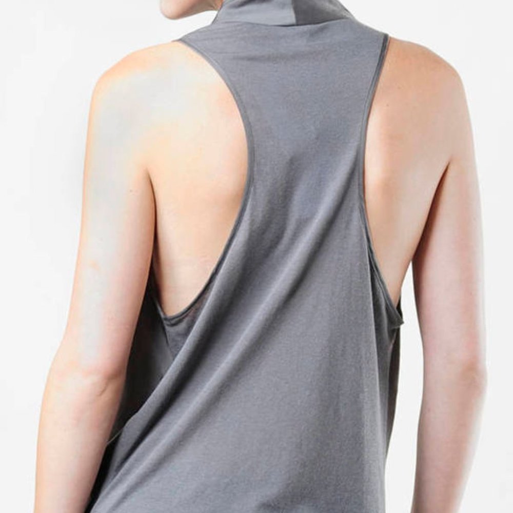 Helmut Lang Grey Cowl Top - Picture 6 of 7